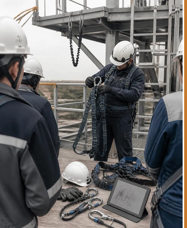 Обучение третьей группы по работе на высоте в Нефтеюганске